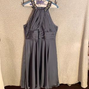 Beautiful grey dress w/ long shaw